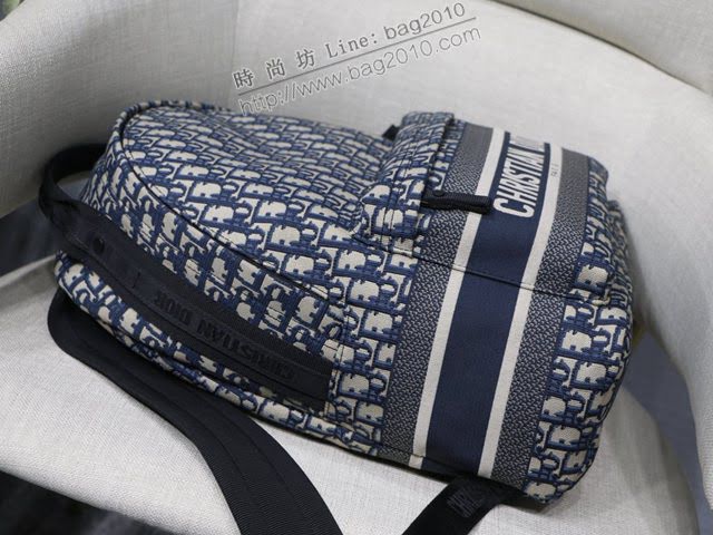 Dior男女同款包 迪奧Travel Oblique小號雙肩包 Dior老花刺繡後背包  dfk1595